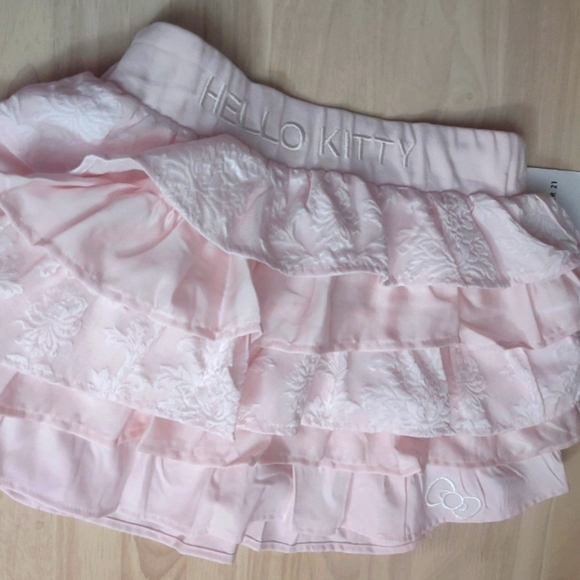 Hello Kitty Pastel Sweet Ballet Pink Embroidered Ruffle Skirt Y2K Kawaii Anime - Picture 1 of 5